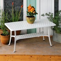 White claire aluminium garden side table 7